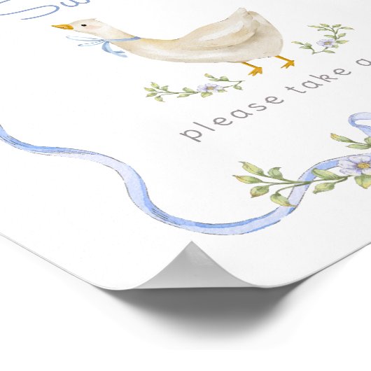 Alberner Gänseblauer Bogen Babys sind süß Poster (Ecke)