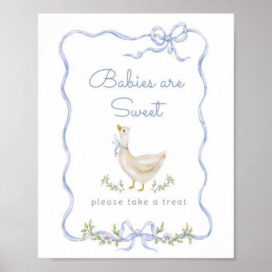 Alberner Gänseblauer Bogen Babys sind süß Poster (Vorne)