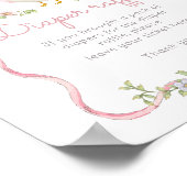 Alberner Gänserosa Bogen Vintager Windeln Poster (Ecke)