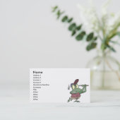 alberner Golfer Frosch Cartoon Visitenkarte (Stehend Vorderseite)