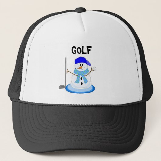 Alberner Golfing Snowman Truckerkappe (Vorderseite)