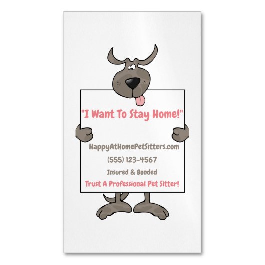 Alberner Grauer Hund-Holding-Picket-Schildkröte Magnetische Visitenkarte (Vorderseite Vertikal)