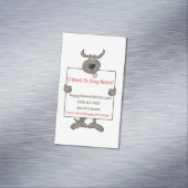 Alberner Grauer Hund-Holding-Picket-Schildkröte Magnetische Visitenkarte (Beispiel)