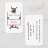 Alberner Grauer Hund-Holding-Picket-Schildkröte Visitenkarte (Vorne/Hinten)