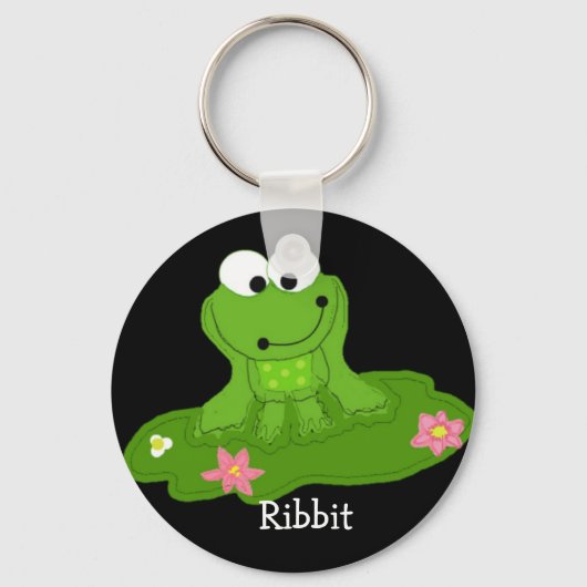 Alberner grüner Frosch Schlüsselanhänger (Vorderseite)