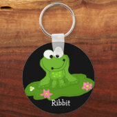 Alberner grüner Frosch Schlüsselanhänger (Vorderseite)
