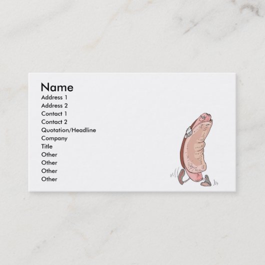 alberner Hot Dog in Knospenkartoon Visitenkarte (Vorderseite)