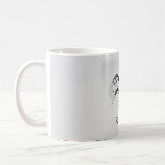 ALBERNER JOKE ÜBER DRACULA-SCHATTEN AUF EINER TASS KAFFEETASSE (Links)