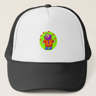 Alberner jonglierender Clown Truckerkappe
