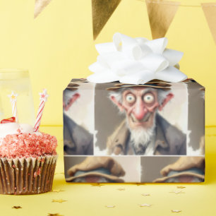 Alberner Karikaturenalter Geschenkpapier