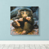 Alberner kleiner Affe Leinwanddruck (Insitu (Holzboden))
