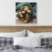 Alberner kleiner Affe Leinwanddruck (Insitu (Schlafzimmer))