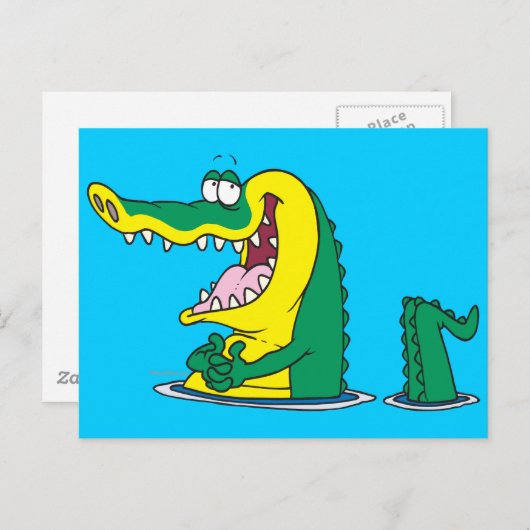 alberner Krokodil-Zeichner Postkarte (Vorne/Hinten)