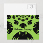 Alberner lustiger Halloween-Fledermausschwarm Postkarte (Vorne/Hinten)