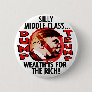 Alberner mittlere Klasse Anti-Trumpf 2016 Button