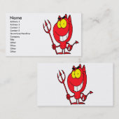 alberner niedlicher Cartoon-Teufel mit Pitchgabel Visitenkarte (Vorne/Hinten)