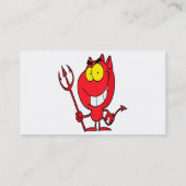 alberner niedlicher Cartoon-Teufel mit Pitchgabel Visitenkarte (Rückseite)