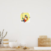 alberner niedlicher Eishockeyspieler Cartoon Poster (Küche)