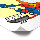 alberner niedlicher Eishockeyspieler Cartoon Poster (Ecke)