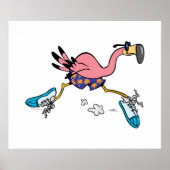 alberner niedlicher Joggen mit Flamingo Poster (Vorne)