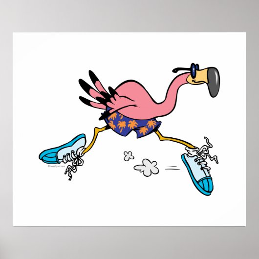 alberner niedlicher Joggen mit Flamingo Poster (Vorne)
