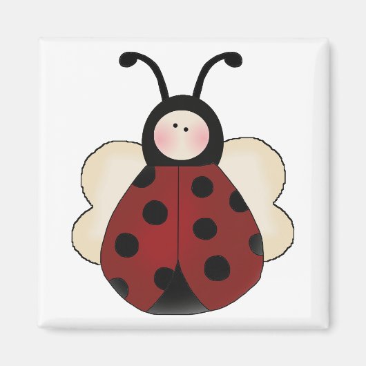 alberner niedlicher, runder Ladybug-Cartoon Magnet (Vorne)