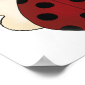alberner niedlicher, runder Ladybug-Cartoon Poster (Ecke)