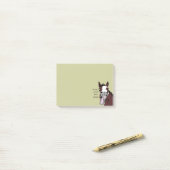 Alberner Pferd-Cartoon "Wanna Ross around" Post-it Klebezettel (Auf Schreibtisch)