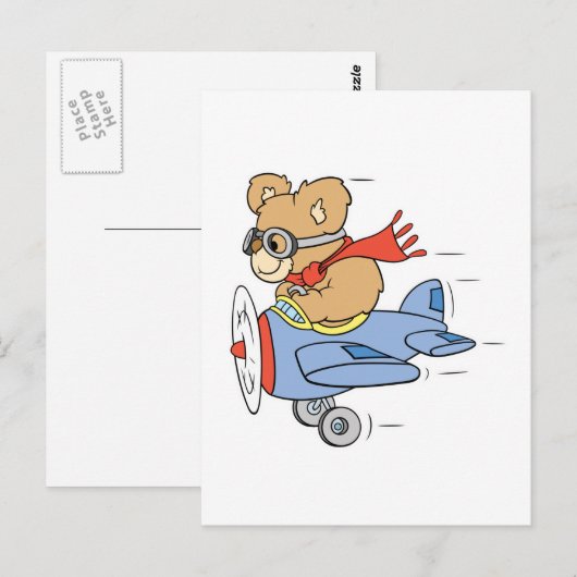 Alberner Pilotenbär Postkarte (Vorne/Hinten)