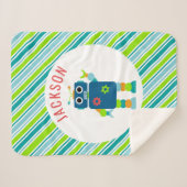 Alberner Roboter scherzt personalisiertes Sherpadecke (Vorderseite (Horizontal))