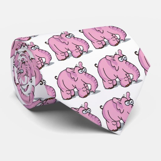 alberner rosa Elefant Krawatte (Gerollt)