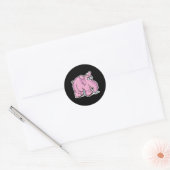alberner rosa Elefant Runder Aufkleber (Umschlag)