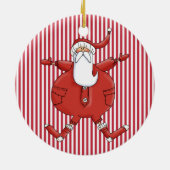 Alberner Santa on Stripe Hintergrund Keramikornament (Hinten)
