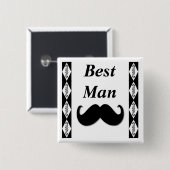 Alberner Schnurrbart-Knopf Button (Vorne & Hinten)