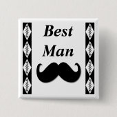 Alberner Schnurrbart-Knopf Button (Vorderseite)