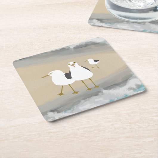 Alberner Seemöwe-Untersetzer Rechteckiger Pappuntersetzer (angewinkelt)