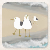 Alberner Seemöwe-Untersetzer Rechteckiger Pappuntersetzer (Vorderseite)