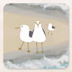 Alberner Seemöwe-Untersetzer Rechteckiger Pappuntersetzer