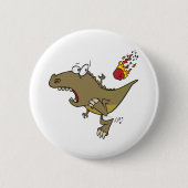 alberner T-rex-Dinosaurier-Cartoon Button (Vorderseite)