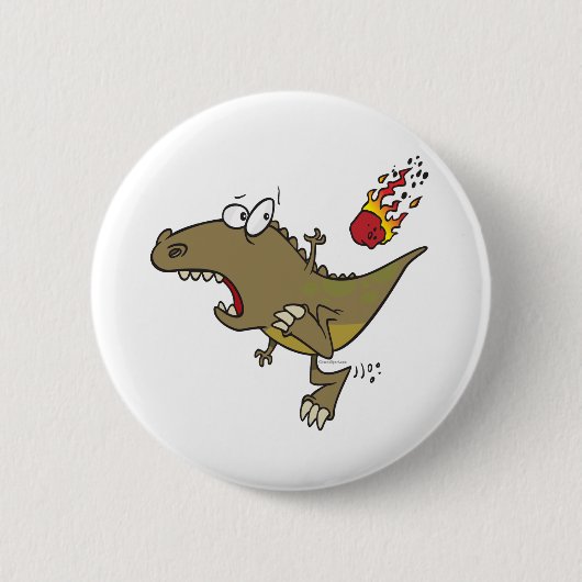 alberner T-rex-Dinosaurier-Cartoon Button (Vorderseite)