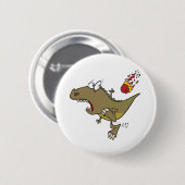 alberner T-rex-Dinosaurier-Cartoon Button (Vorne & Hinten)