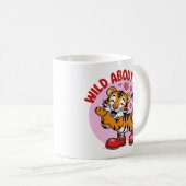 Alberner Tiger mit Riesenschuhen und Kuss Kaffeetasse (VorderseiteRechts)