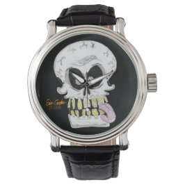 alberner Totenkopf-Skelett-Gesicht Armbanduhr