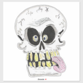 alberner Totenkopf-Skelett-Gesicht Aufkleber