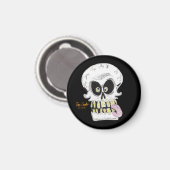 alberner Totenkopf-Skelett-Gesicht Magnet (Vorderseite/Rückseite)