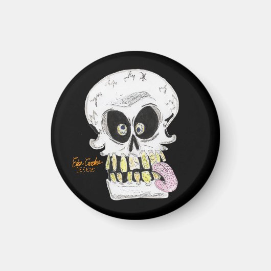 alberner Totenkopf-Skelett-Gesicht Magnet (Vorne)