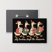 Alberner Weihnachtslehrer Goose Geschenk Gemütlich Button (Vorderseite/Rückseite)