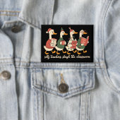 Alberner Weihnachtslehrer Goose Geschenk Gemütlich Button (Insitu)