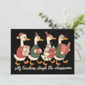 Alberner Weihnachtslehrer Goose Geschenk Gemütlich Feiertagskarte (Stehend Vorderseite)