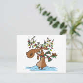 alberner Weihnachtsmohn-Cartoon Feiertagspostkarte (Stehend Vorderseite)